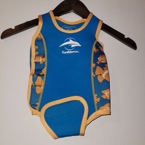 SUMMER * Blue & Yellow Baby Wetsuit * Swim Wear * 6-12 Months * Babywarma *